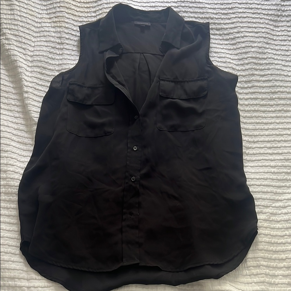 Who What Wear Black Sleeveless Blouse